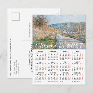Monet Art Painting Calendar 2026 Cheers Bildung Feiertagspostkarte