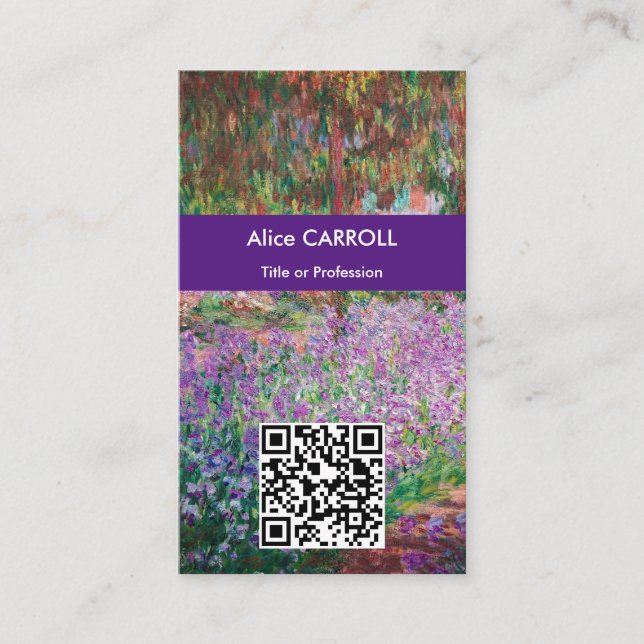 Monet - Artist's Garden at Giverny - QR Code Visitenkarte (Vorderseite)