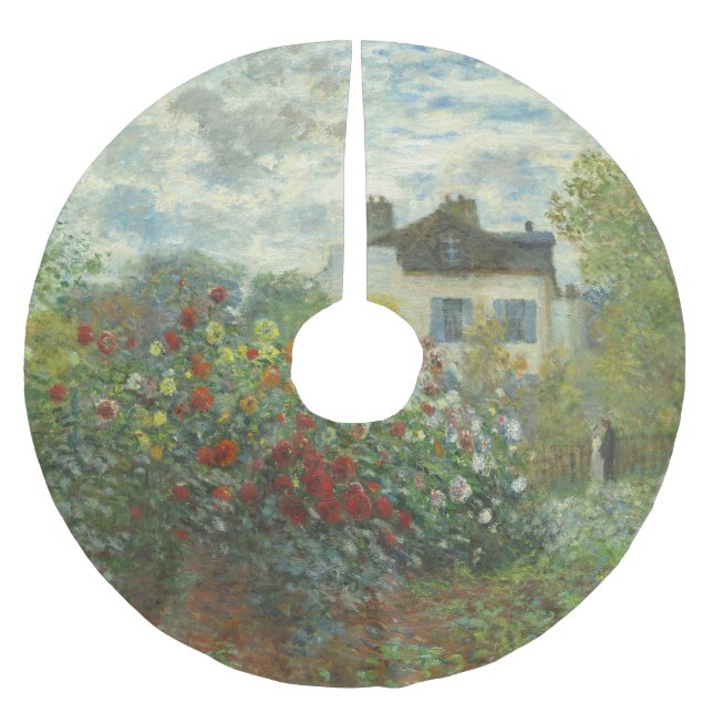 Monet Artists Garden in Argentinien Polyester Weihnachtsbaumdecke (Vorderseite)