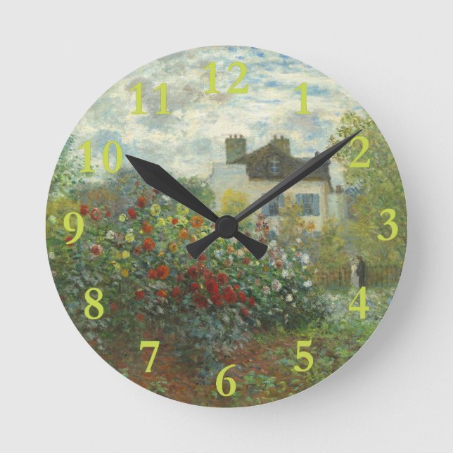 Monet Artists Garden in Argentinien Runde Wanduhr (Vorderseite)