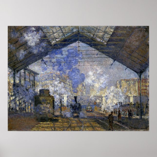 Monet - Bahnhof Saint Lazare Poster (Vorne)