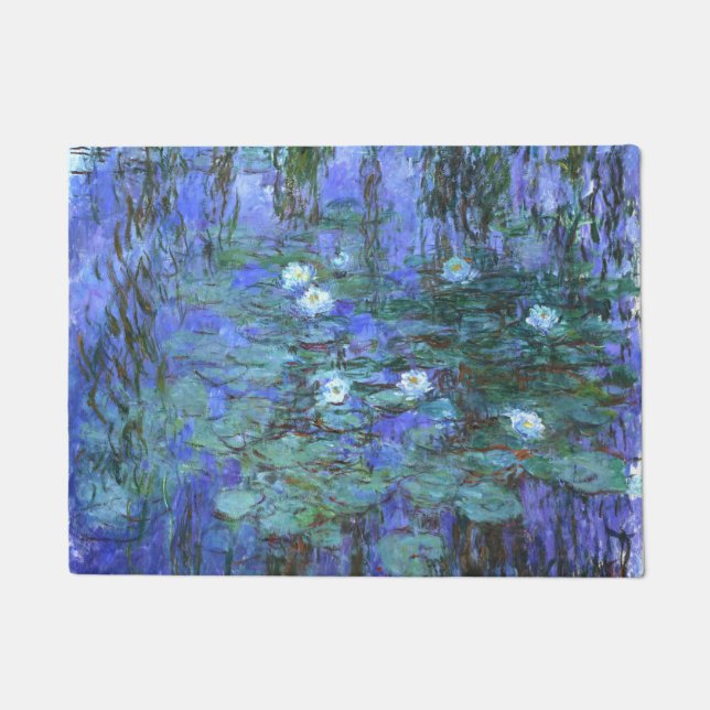 Monet Blue Water Lilie Kunstvoll wandern Fußmatte (Vorderseite)