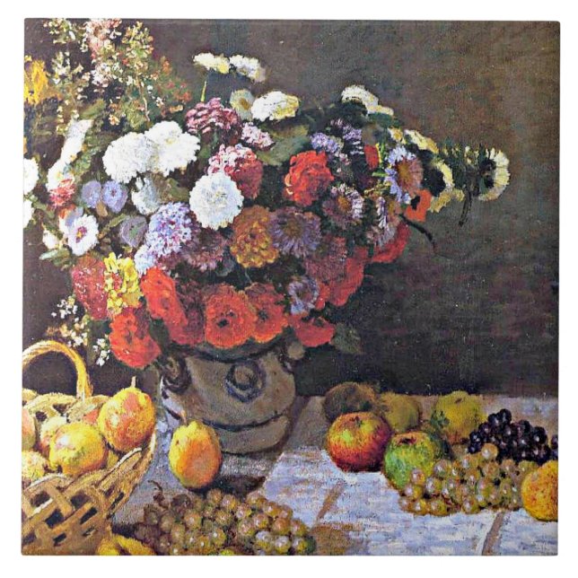 Monet - Blume und Obst Fliese (Vorderseite)