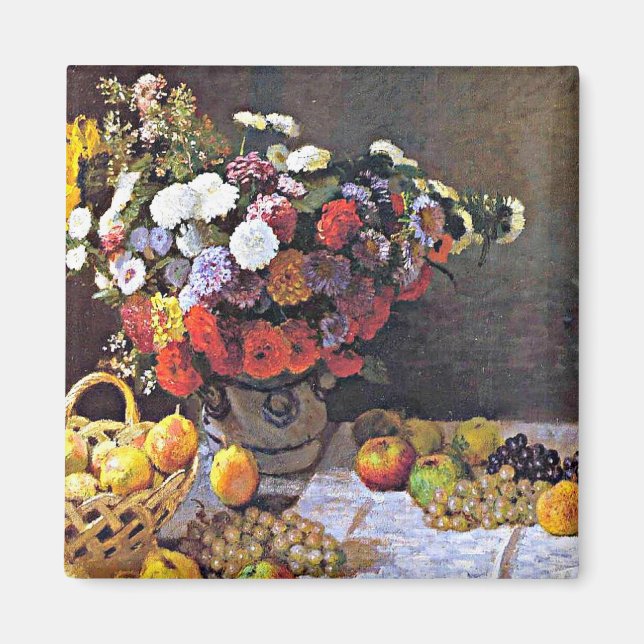 Monet - Blume und Obst Magnet (Vorne)