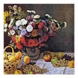 Monet - Blume und Obst Poster