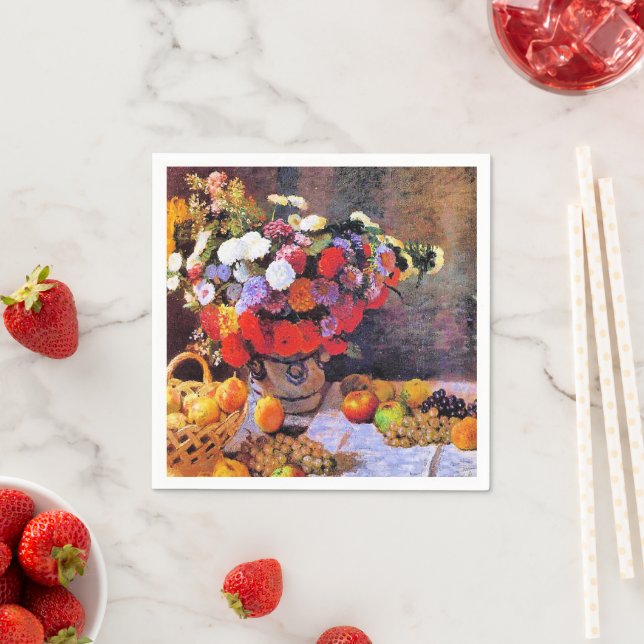 Monet - Blume und Obst Serviette (Beispiel)