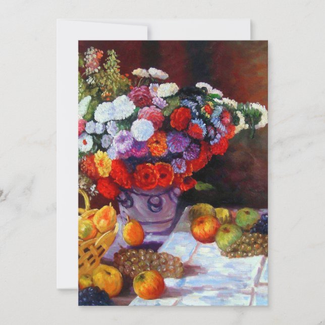 Monet-Blume und Obstkarte Save the Date (Vorderseite)