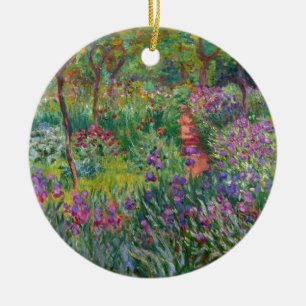 monet Blumen Vintag d-Iris-Garten-an-giverny Keramikornament