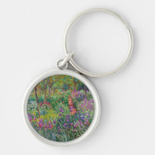 monet Blumen Vintag d-Iris-Garten-an-giverny Schlüsselanhänger