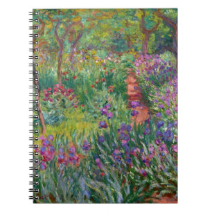 monet blumen vintage die-schwertlilie-garten-in-gi notizblock
