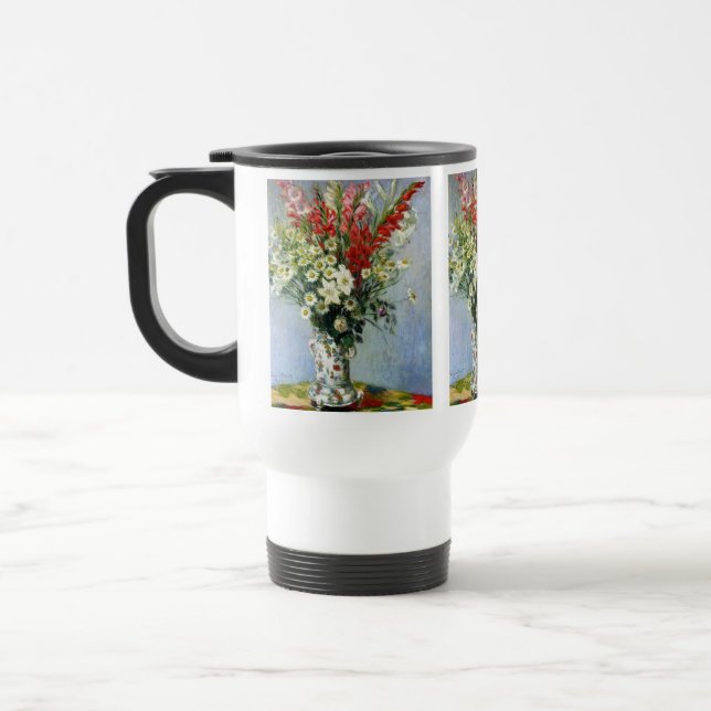 MONET Blumenstrauß von Gladiolas keine Fleck-Tasse Reisebecher (Links)