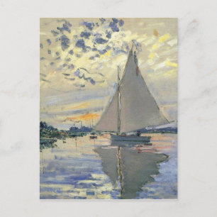 Monet-Boot-Segeln in Le-Petit-Gennevillie Postkarte