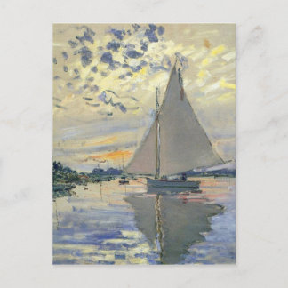 Monet-Boot-Segeln in Le-Petit-Gennevillie Postkarte