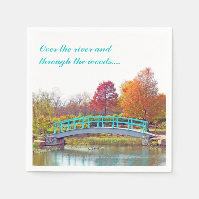 Monet Bridge im Herbst Serviette (Vorderseite)