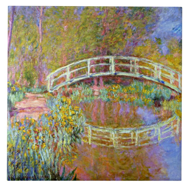Monet - Brücke im Monet's Garden Keramik Fliese (Vorderseite)