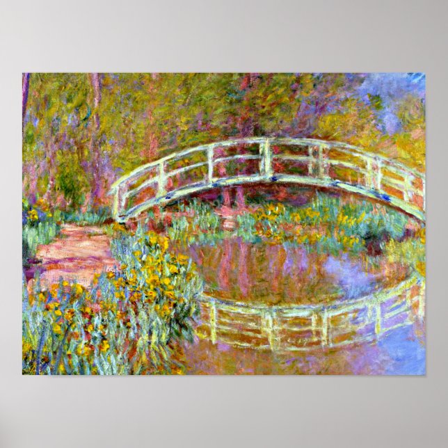 Monet - Brücke im Monet's Garden Poster (Vorne)