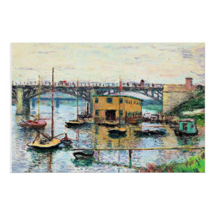 Monet - Brücke in Argenteuil an einem grauen Tag  Poster