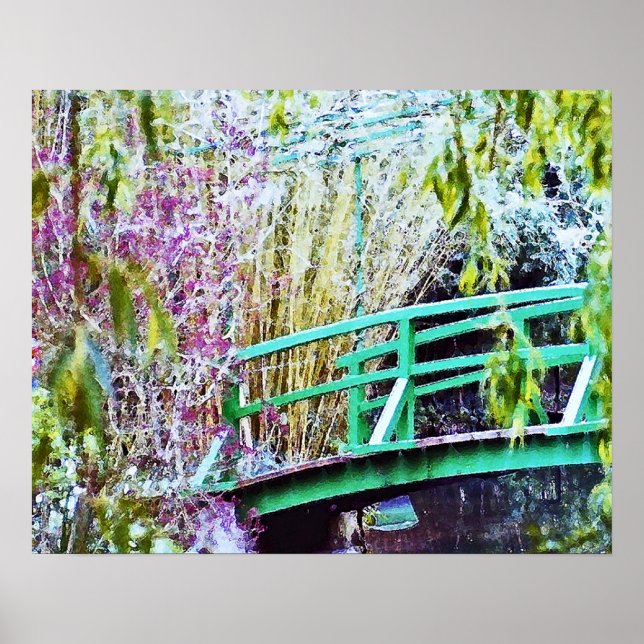 Monet-Brücke mit Blume Poster (Vorne)