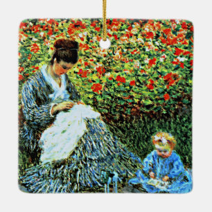 Monet - Camille Monet und Kind Keramikornament