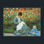 Monet - Camille Monet und Kind Postkarte<br><div class="desc">Claude Monet Malerei,  Camille Monet und Child.</div>
