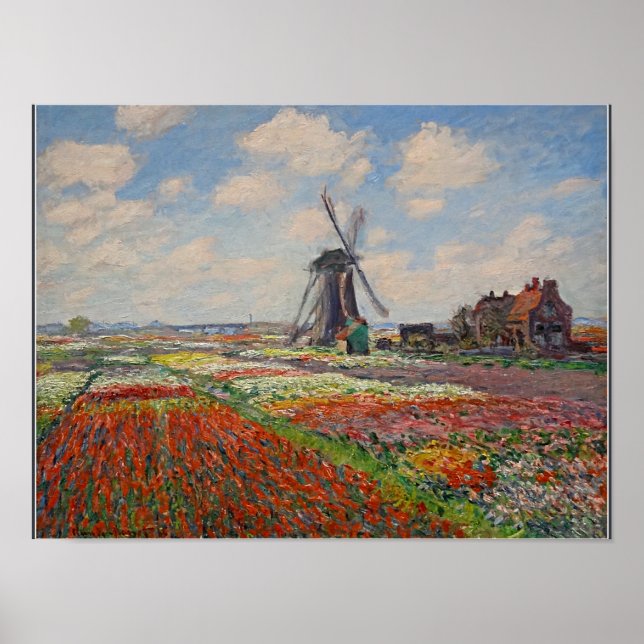 Monet - Champs de Tulipes en Hollande Poster (Vorne)