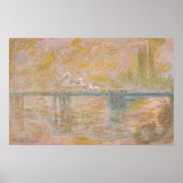 Monet - Charing Cross Bridge in London Poster (Vorne)
