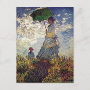 Monet, Claude Camille Monet und Sohn Jean auf dem  Postkarte