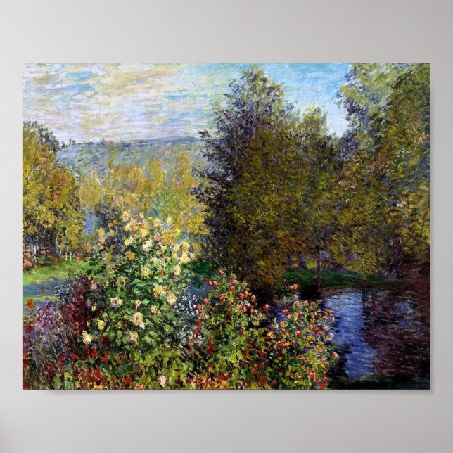 Monet Claude Corner im Garten am Montgeron Poster (Vorne)