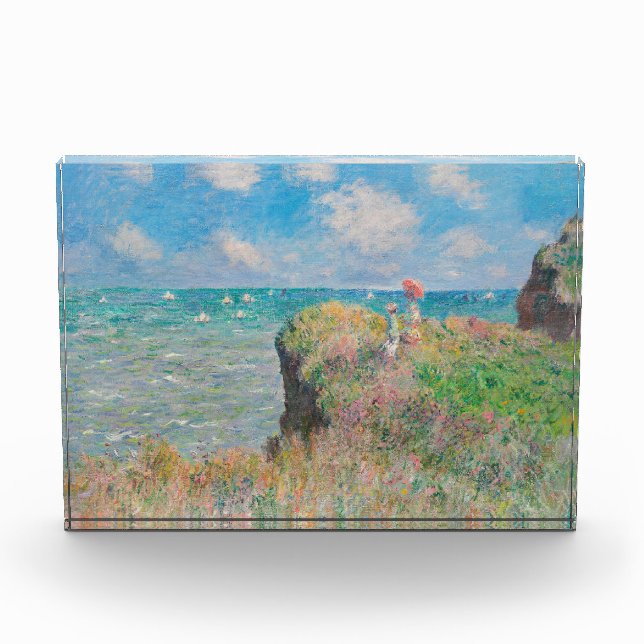 Monet Cliff Walk bei Pourvil Impressionist Malerei Fotoblock (Vorderseite)