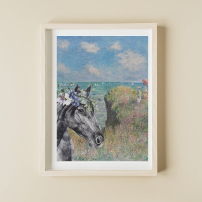 Monet Cliff Walk & Black Horse Poster (Von Creator hochgeladen)