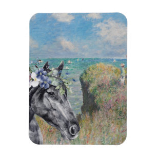 Monet Cliff Walk & Black Horse Zusammenstellung Magnet