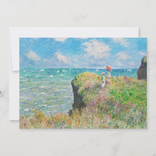 Monet Cliff Wandern bei Pourville Einladung (Vorderseite)