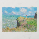 Monet Cliff Wandern bei Pourville Einladung<br><div class="desc">Monet Cliff Walk bei Einladungen in Pourville. Öl auf Leinwand aus dem Jahr 1882. Der französische Impressionist Claude Monet hat das Meer oft gemalt, und dies ist eines seiner beliebtesten und berühmtesten Gemälde im Ozean. Das Werk besteht aus zwei Mädchen, die auf einer grasbedeckten Klippe stehend sind, die über die...</div>