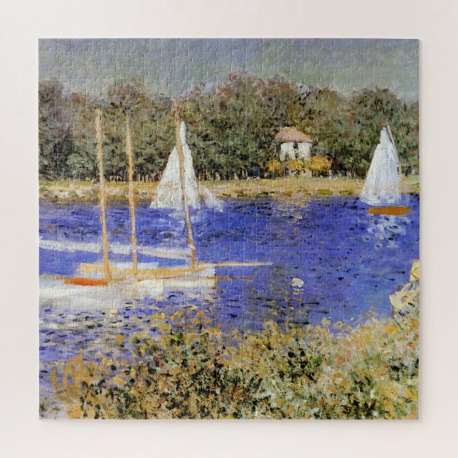 Monet - Das Becken in Argenteuil, Kunstmalerei Puzzle (Vertikal)