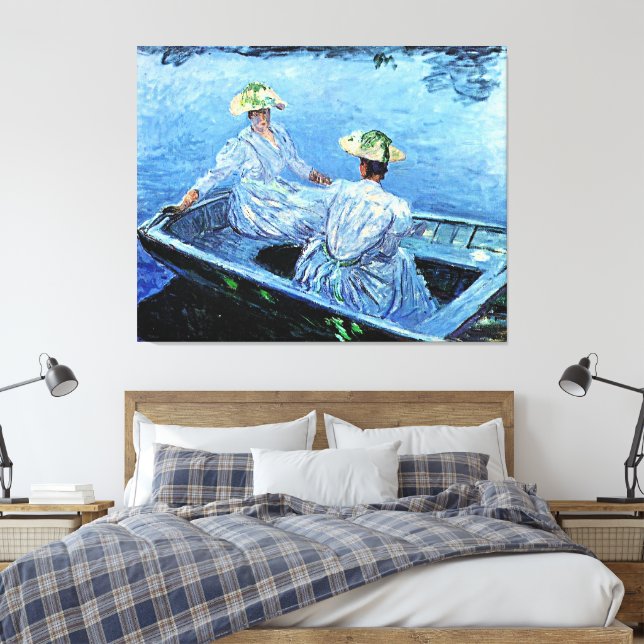 Monet - Das Blue Row-Boot Leinwanddruck (Insitu (Schlafzimmer))