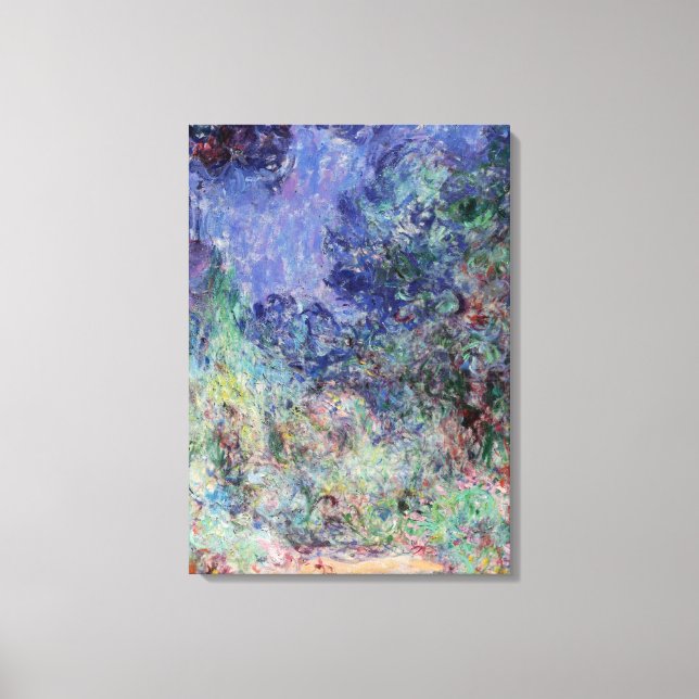 Monet - Das Haus, Aussicht von der Rose Garden Leinwanddruck (Vorderseite)