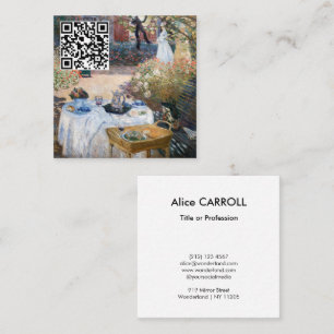 Monet - Das Mittagessen, dekoratives Paneel - QR C Quadratische Visitenkarte