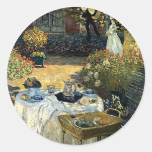 Monet - Das Mittagessen Runder Aufkleber