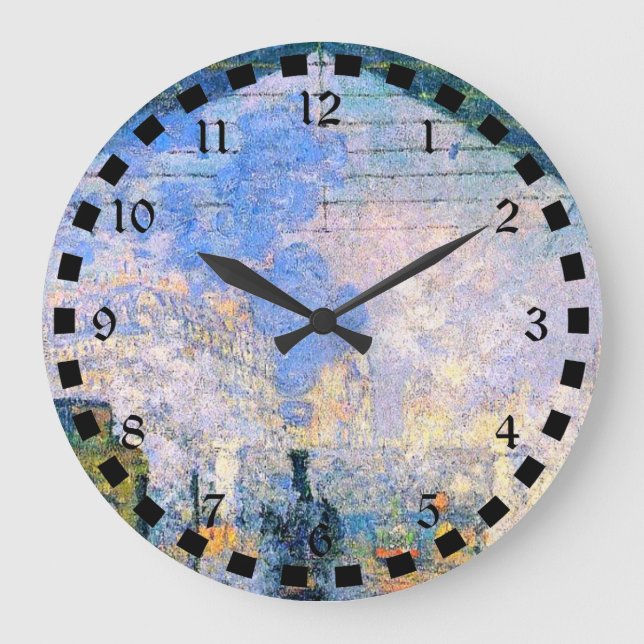 Monet - Der Bahnhof Saint-Lazare, Kunst Große Wanduhr (Vorderseite)