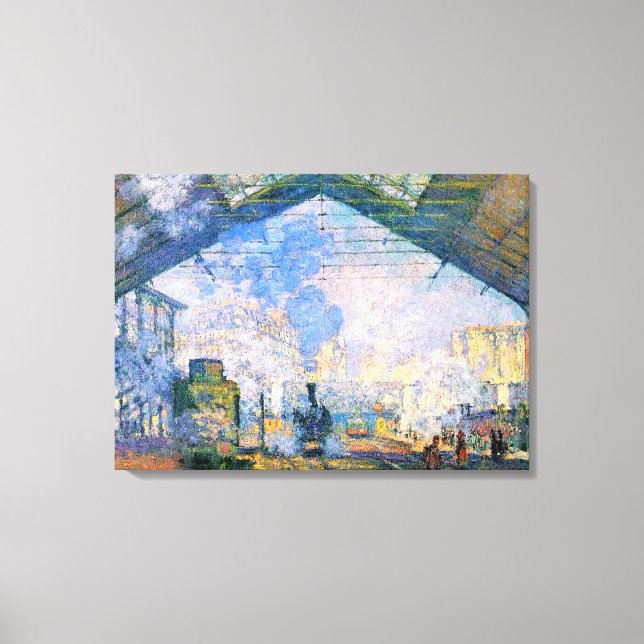 Monet - Der Bahnhof Saint-Lazare, Kunst Leinwanddruck (Vorderseite)