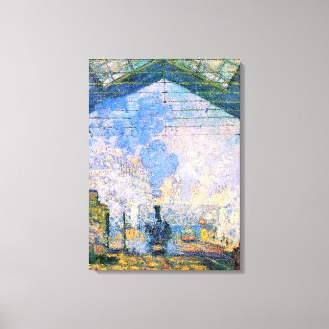 Monet - Der Bahnhof Saint-Lazare, Kunst Leinwanddruck (Vorderseite)