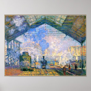 Monet - Der Bahnhof Saint-Lazare, Kunst Poster