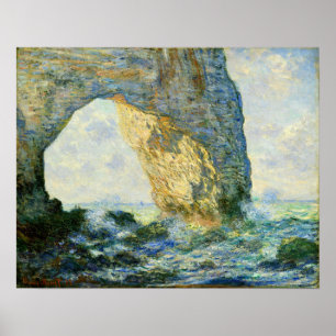 Monet - Der Felsen Manneport Westlich von Etretat Poster