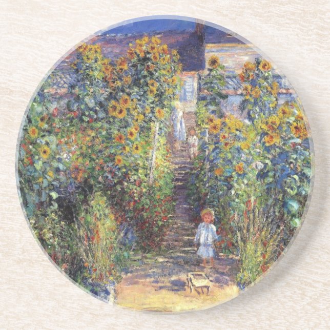 Monet, "der Garten des Künstlers bei Vétheuil" Getränkeuntersetzer (Vorne)