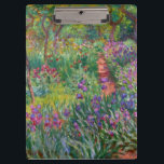 Monet "der Iris-Garten bei Giverny" Klemmbrett<br><div class="desc">Monet war ein Gründer der französischen Impressionistmalerei, von dem "der Iris-Garten bei Giverny" (gemalt zwischen 1899 und 1900) ein schönes Beispiel ist. Es ist eine Feier der Farbe, des Lichtes und der Bewegung. Als Monet das Giverny Anwesen kaufte, entwarf er den Blumengarten neu, der bereits auf seinem Boden gepflanzt wurde....</div>