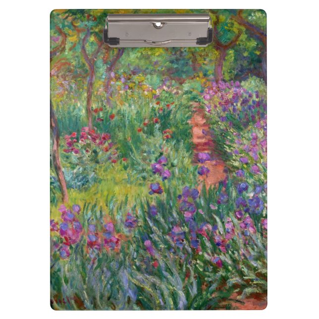 Monet "der Iris-Garten bei Giverny" Klemmbrett (Vorderseite)