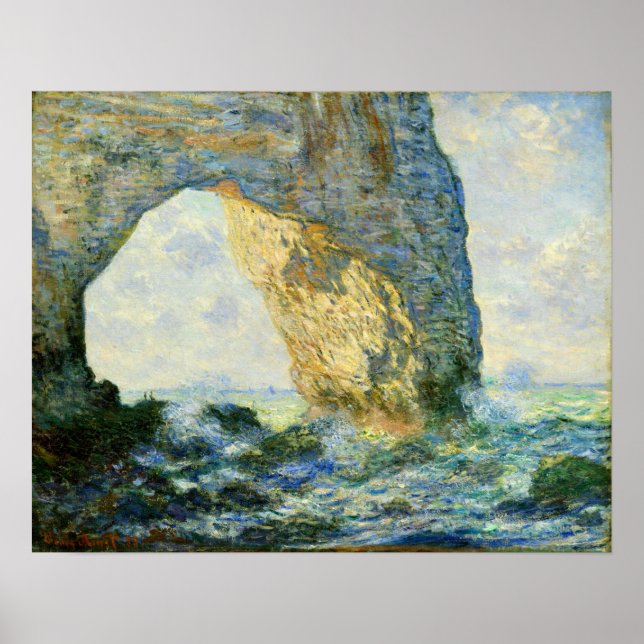 Monet - Der Manneport-Felsbogen westlich von Etret Poster (Vorne)