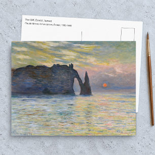 Monet - Der Manneport, Klippe bei Etretat, Sonnenu Postkarte