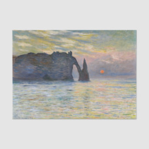 Monet - Der Manneport, Klippe bei Etretat, Sonnenu Seidenpapier