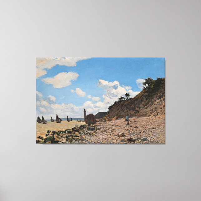 Monet - Der Strand in Honfleur Leinwanddruck (Vorderseite)